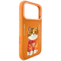 Nimmy Glasses Cool Cat deklas iPhone 17 Pro Max - oranzinis
