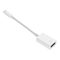 Adapteris OTG USB A (moteriškas) į Lightning (vyriškas) baltas