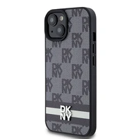 DKNY odinis languotas mono raštas ir spausdintos juostelės dėklas iPhone 15/14/13 - juodas