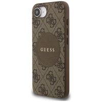 Guess 4G Circle Classic Logo Magnetinis dėklas telefonui iPhone 16e - ruda