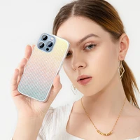 Kingxbar Travel Series prabangus elegantiškas dėklas telefonui iPhone 13 Pro mėlynas-oranžinis (Debesys)