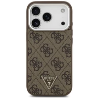 Guess 4G Triangle Logo Magnetinis dėklas telefonui iPhone 17 Pro - rudas