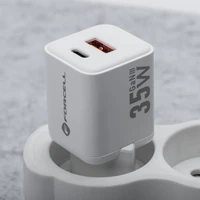 FORCELL F-ENERGY Mini GaN III VT-35C kelioninis įkroviklis su 1 x Type C + 1x USB A lizdais, PD QC4.0 35W baltas