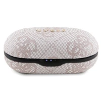 TWS Guess 4G Metal Bluetooth ausinės su ENC įkrovimo stotimi - rožinės