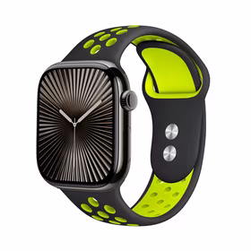 Crong Duo sporto - Apple Watch Band 38/40/41/42 mm (juodas/žalsvai geltonas)