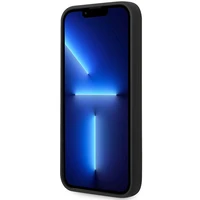 BMW silikoninis metalinis logotipas dėklas telefonui iPhone 15 / 14 / 13 - juodas