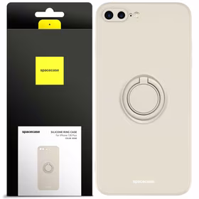 Spacecase Silikoninis dėklas su žiedu iPhone 7/8 Plus kaulo spalvos