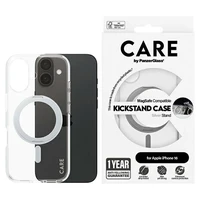 CARE by PanzerGlass Funkcinis dėklas telefonui su stovu iPhone 16 6.1" sidabrinis/sidabrinis Magnetinis 1325