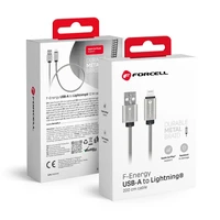 FORCELL F-ENERGY Metal C236 kabelis USB A į Lightning 2,4A 12W 2 m sidabrinis