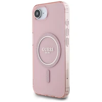 Guess IML Glitter Circle Magnetinis dėklas telefonui iPhone 16e - rožinis