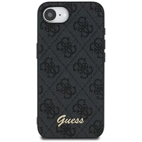 Guess 4G Script Logo MagSafe dėklas telefonui iPhone 16e - juodas