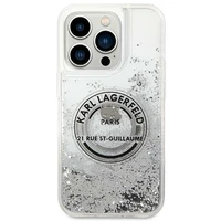 Karl Lagerfeld KLHCP14XLCRSGRS iPhone 14 Pro Max 6.7 "sidabrinis / sidabrinis kietas dėklas Skystas Blizgesys RSG