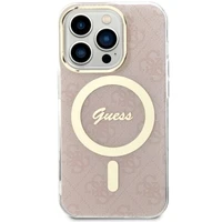 Guess GUHMP14LH4STP iPhone 14 Pro 6.1" rožinis/rožinis kietas dėklas 4G MagSafe