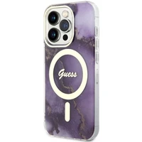 Guess GUHMP14LHTMRSU iPhone 14 Pro 6.1" violetinis/violetinis kietas dėklas Auksinis Marmuras MagSafe