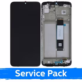 Ekranas skirtas Xiaomi Redmi 9T / Poco M3 juodas su rėmeliu (Service Pack)