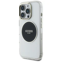 Guess IML Metal Colored Circle Classic Logo Magnetinis dėklas telefonui iPhone 16 Pro - juodas