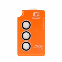 Apsauginis stiklas Tel Protect Titanium Lens 99% AR ant kameros Samsung Galaxy S23 skaidrus (3 lęšiai)