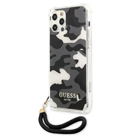 Guess GUHCP12MKSARBK iPhone 12/12 Pro 6.1" juodas/juodas kietas dėklas Camo kolekcija