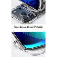 Rock Crystal Clear Magnetinė serijos dėklas telefonui Iphone 17 Pro skaidrus-juodas