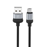 Borofone Kabelis BX28 Dignity - USB į Micro USB - 2,4A, 1 metras, pilkas