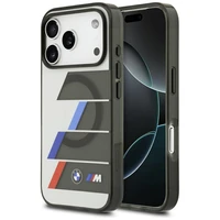 BMW M IML metaliniai mygtukai trispalvės linijos magnetinis dėklas telefonui iPhone 17 Pro - pilkas
