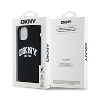 DKNY Skystas silikoninis baltas spausdintas logotipas magnetinis dėklas telefonui iPhone 12/12 Pro - juodas