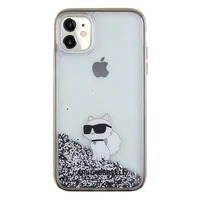 Karl Lagerfeld Liquid Glitter Choupette dėklas telefonui iPhone 11 / Xr - permatomas