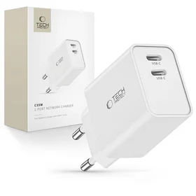 Tech-Protect C35W įkroviklis 2x USB-C PD 35W - baltas