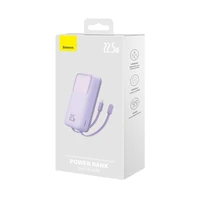 Baseus Comet Series išorinė baterija su ekranu 20000mAh 22.5W - violetinė + USB-A / USB-C kabelis