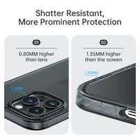 Rock Crystal Shield serijos dėklas Iphone 14 Pro permatomas-juodas