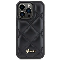 Guess Quilted Metal Logo dėklas telefonui iPhone 15 Pro - juodas