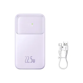 Baseus Comet Series išorinė baterija su ekranu 20000mAh 22.5W - violetinė + USB-A / USB-C kabelis