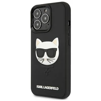 Karl Lagerfeld 3D guminis Choupette dėklas telefonui iPhone 13 Pro / iPhone 13 - juodas