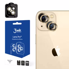Kameros stiklas iPhone 14 Plus 9H 3mk Lens Protection Pro serijos lęšiui - auksinis