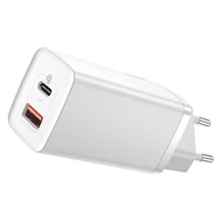 Baseus GaN2 Lite greitas įkroviklis 65W USB / USB Type-C Quick Charge 3.0 Power Delivery (gallium nitride) baltas