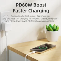 Rock Kabelis P8 Pagrindinės serijos - Type-C iki Type-C kabelis - PD 60W 3A - 1 metras baltas (m)