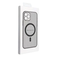 CLEAR MAG COVER dėklas su kameros apsauga, suderinamas su Magnetiniu IPHONE 15 juodas blizgus