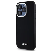 DKNY Paprastas logotipas Magnetinis dėklas telefonui iPhone 15 Pro - juodas