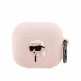 Karl Lagerfeld KLA3RUNIKP AirPods 3 dėklas rožinis silikoninis Karl Head 3D