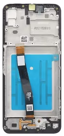 Ekranas Samsung A226 A22 5G su lietimui jautriu stikliuku ir rėmeliu Black originalus