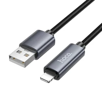 Kabelis USB A į Lightning Hoco 2,4A su ekranu 1 m X112 juodas