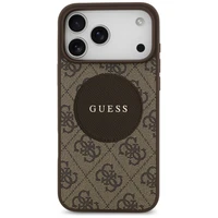 Guess 4G Circle Classic Logo Magnetinis dėklas telefonui iPhone 17 Pro Max - ruda