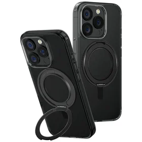 Uniq Swivix 360 sukamas stovas dėklas telefonui iPhone 16 Pro - juodas