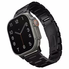 UNIQ dirželis Osta Apple Watch 42/44/45/     49mm Series 1/2/3/4/5/6/7/8/9/10/SE/SE2/Ultra/Ultra 2 nerūdijančio plieno juodas/juodas