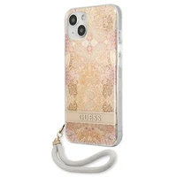 Guess GUHCP13SHFLSD iPhone 13 mini 5.4" auksinis/auksinis kietas dėklas Gėlių Dirželis