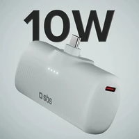 SBS EcoPower 5000 mAh 10W išorinė baterija su įmontuotu USB-C prievadu - pilka