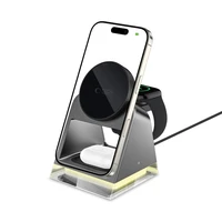 Tech-Protect QI15W-A43 3in1 belaidis įkroviklis su MagSafe Apple įrenginiams - juodas