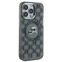 Karl Lagerfeld IML Monograma Karl & Choupette Galva Magnetinis Dėklas telefonui iPhone 15 Pro - juodas