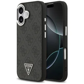 GUESS dėklas telefonui (m) IPHONE 17 suderinamas su MagSafe PU 4G W/Triangle Logo SL - juodas