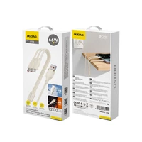 Dudao L7SE 3in1 USB-A - 2x USB-C / Lightning kabelis 66W 1.2m - smėlio spalvos